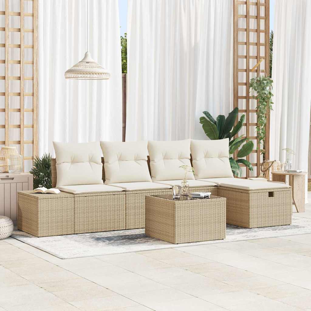 Sofa Sæt 6 stk. polyrattan