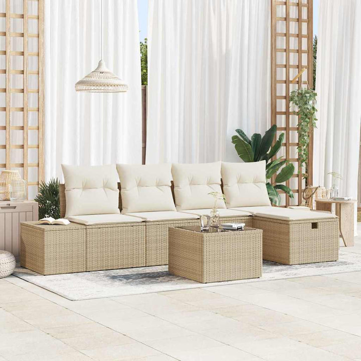 Sofa Sæt 6 stk. polyrattan