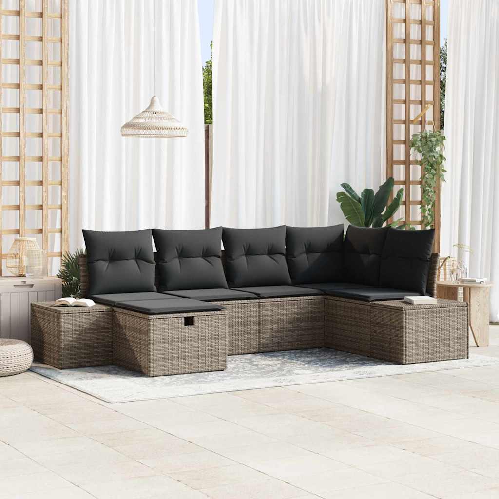 Sofa Sæt med pude 7 pcs polyrattan
