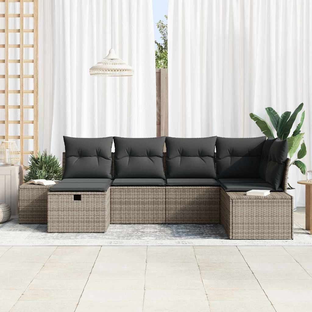 Sofa Sæt med pude 7 pcs polyrattan