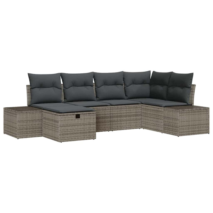 Sofa Sæt med pude 7 pcs polyrattan