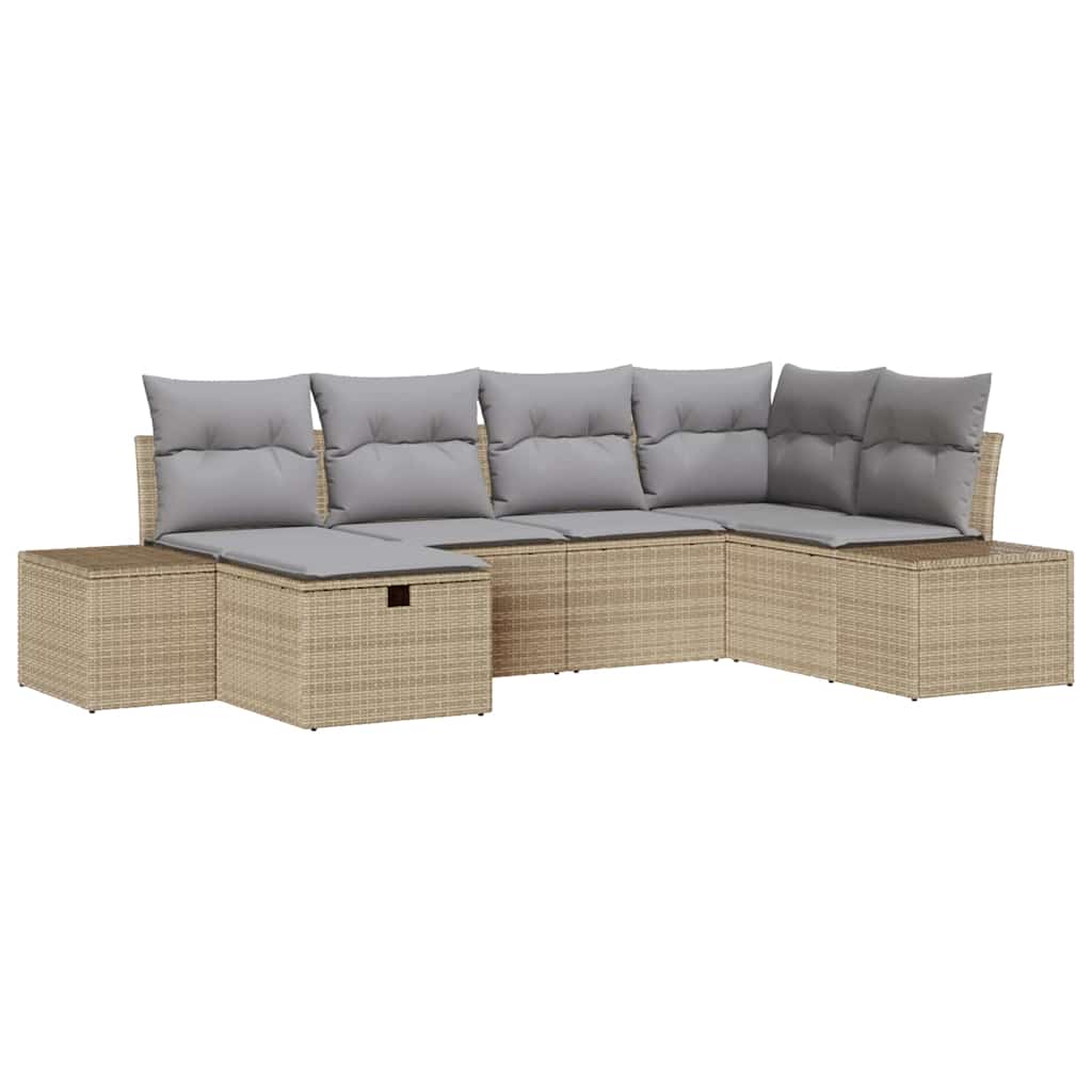 Sofa Sæt 6 stk. polyrattan