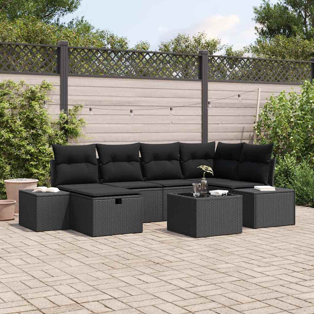 Sofa Sæt med pude 6 pcs polyrattan