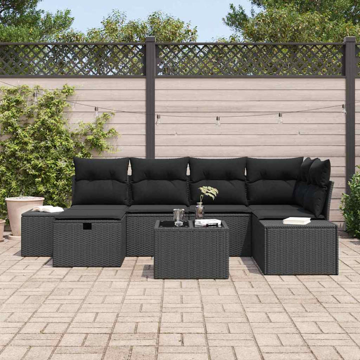 Sofa Sæt med pude 6 pcs polyrattan