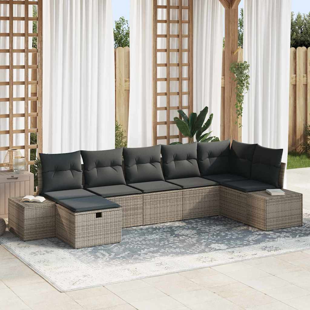 Sofa Sæt med pude 7 pcs polyrattan