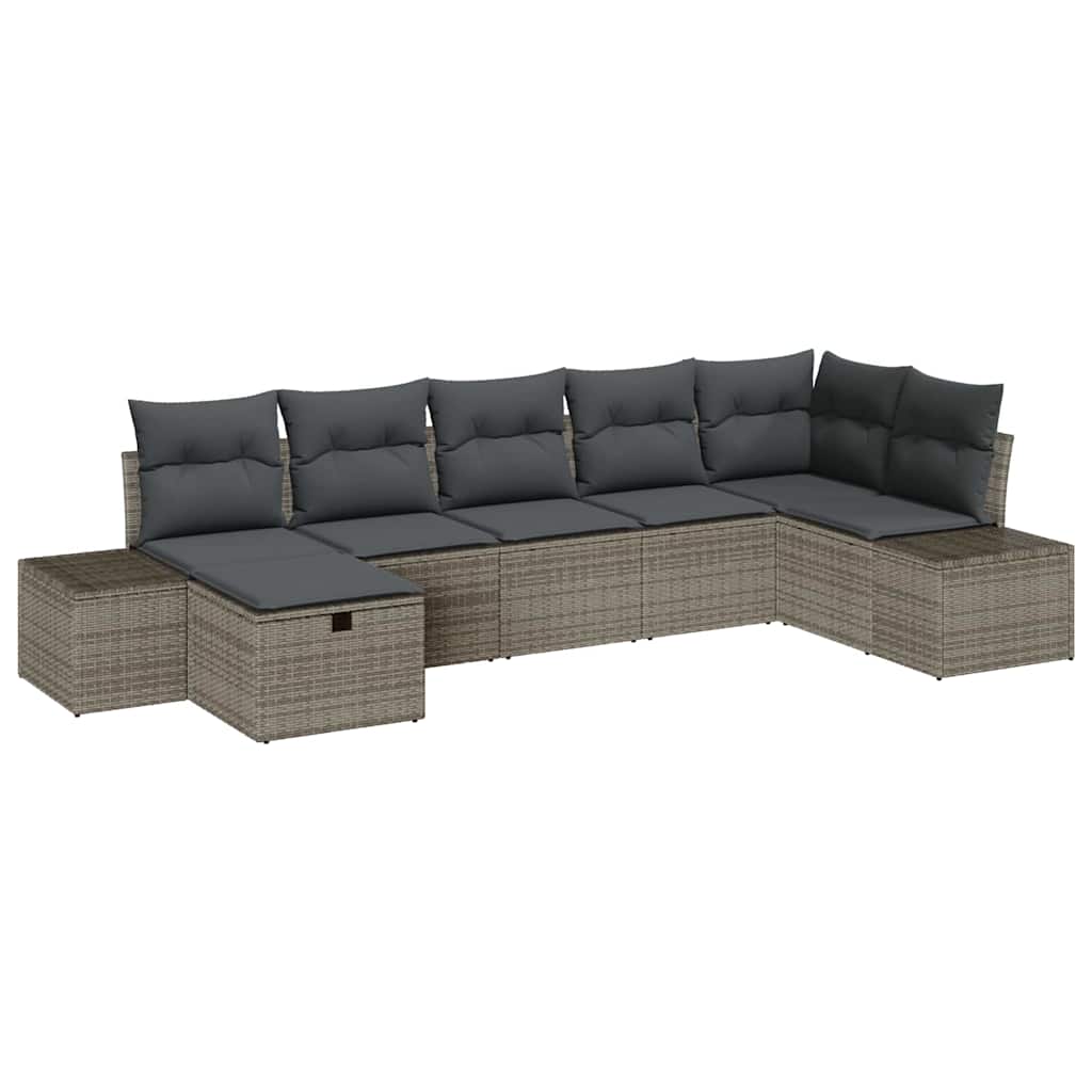 Sofa Sæt med pude 7 pcs polyrattan