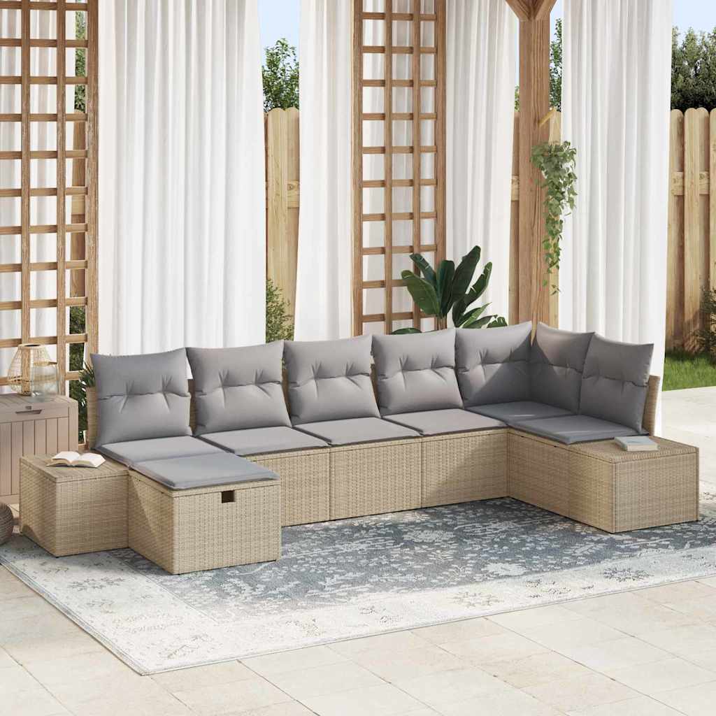 Sofa Sæt 7 stk. polyrattan