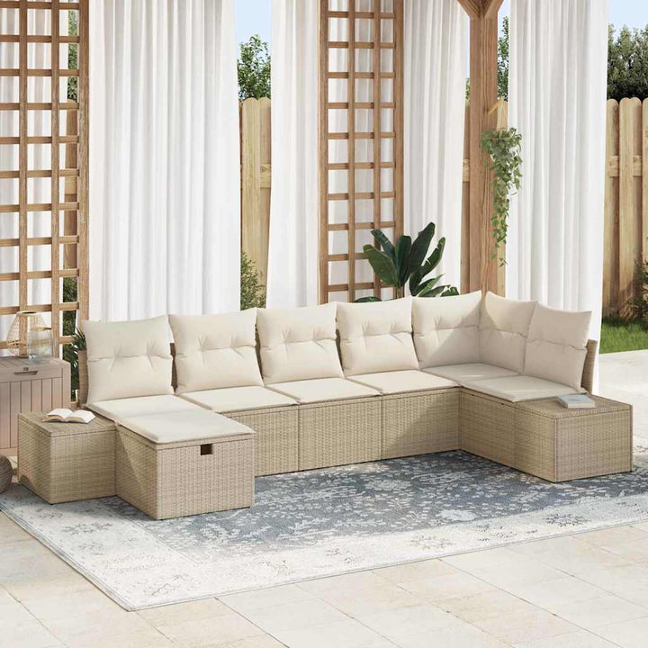 Sofa Sæt med pude 7 pcs polyrattan