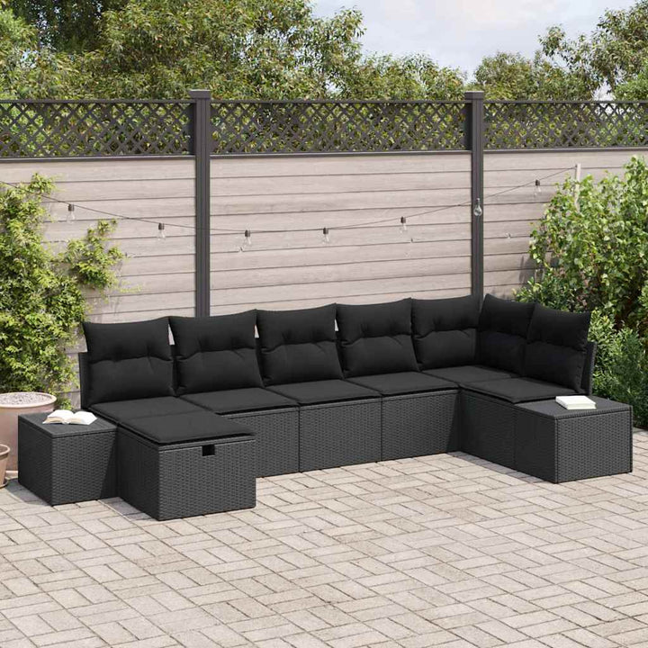Sofa Sæt med pude 7 pcs polyrattan
