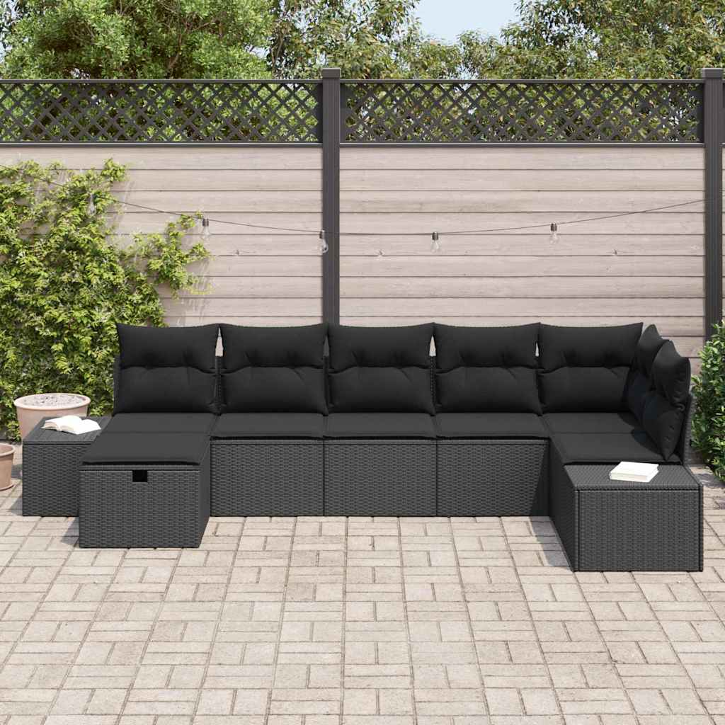 Sofa Sæt med pude 7 pcs polyrattan
