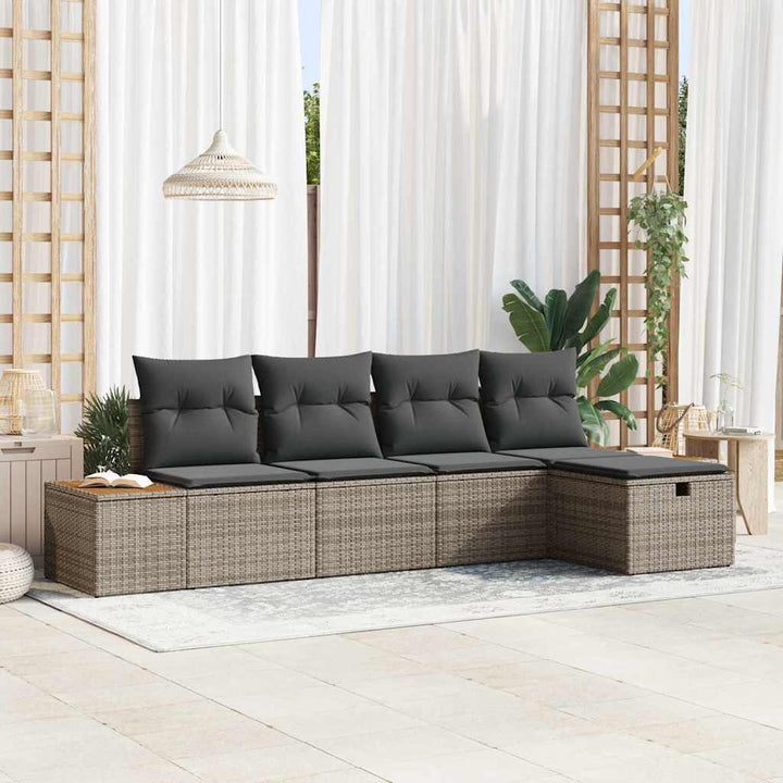 Havesofa Sæt 6 stk. Grå polyrattan