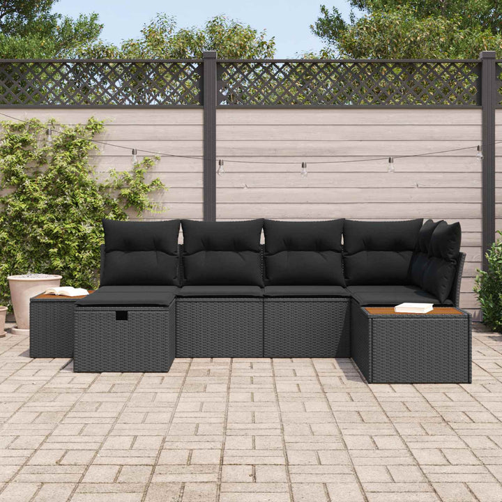 Havesofa Sæt Sort polyrattan