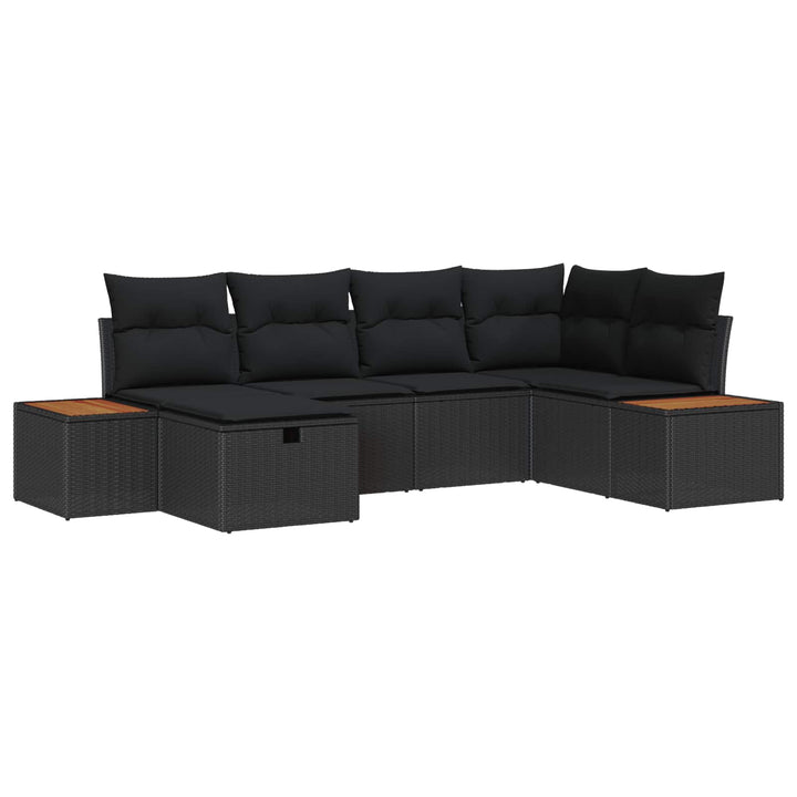 Havesofa Sæt Sort polyrattan