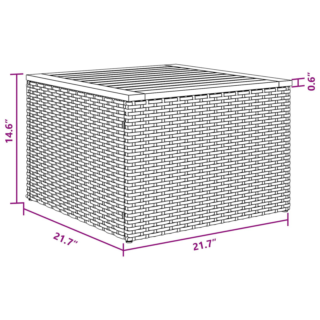 Havesofa Sæt med pude 7 pcs Sort Poly rattan