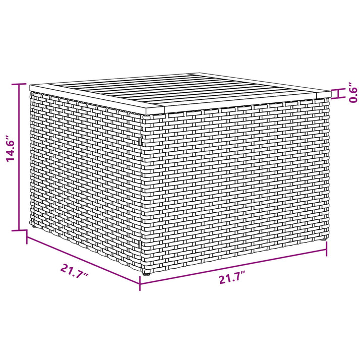 Havesofa Sæt med pude 7 pcs Sort Poly rattan