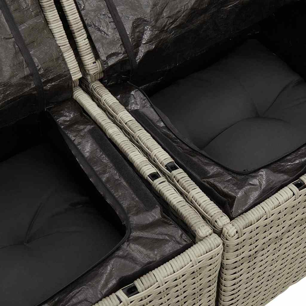 Havesofa Sæt 8 stk. Lysegrå polyrattan