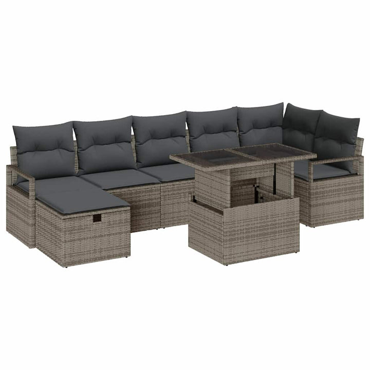 Havesofa Sæt 8 stk. Grå polyrattan