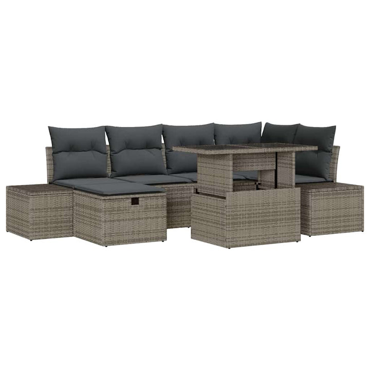 Havesofa Sæt 7 stk. Grå polyrattan