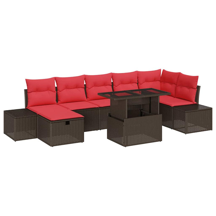 Havesofa Sæt 8 stk. Brun polyrattan
