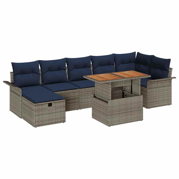 Havesofa Sæt 8 stk. Grå polyrattan