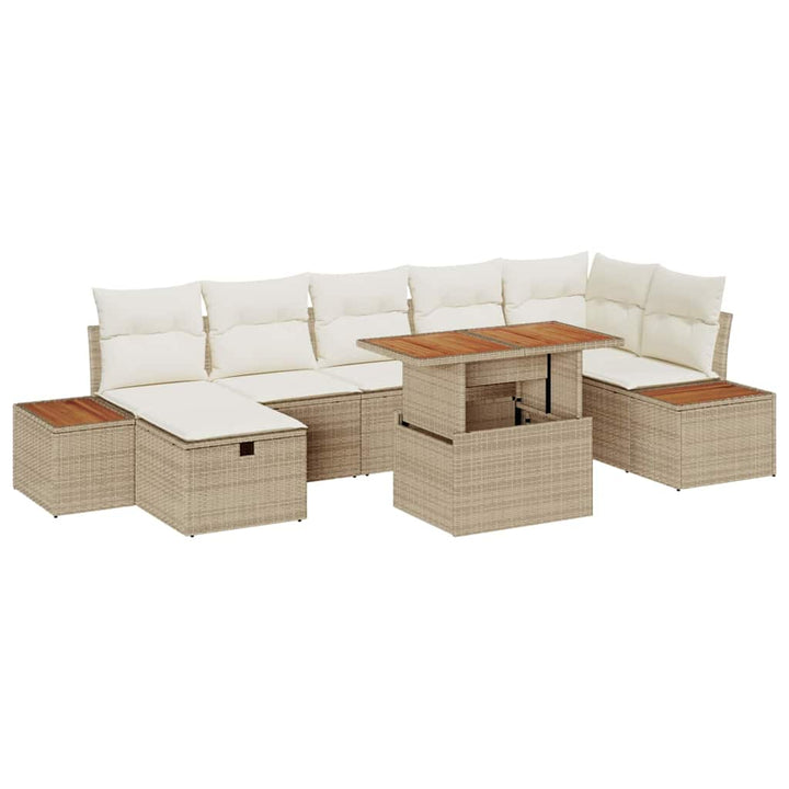 Havesofa Sæt 8 stk. Beige polyrattan