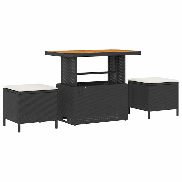 Havesofa Sæt 10 pcs Sort polyrattan
