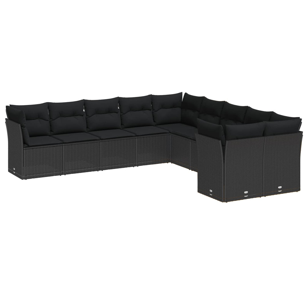 Havesofa Sæt 13 pcs Sort polyrattan