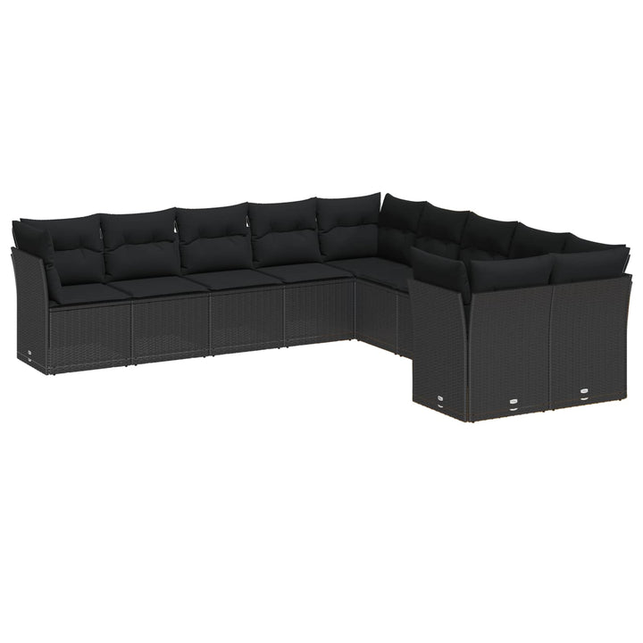 Havesofa Sæt 13 pcs Sort polyrattan