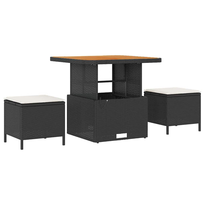 Havesofa Sæt 8 stk. Sort polyrattan