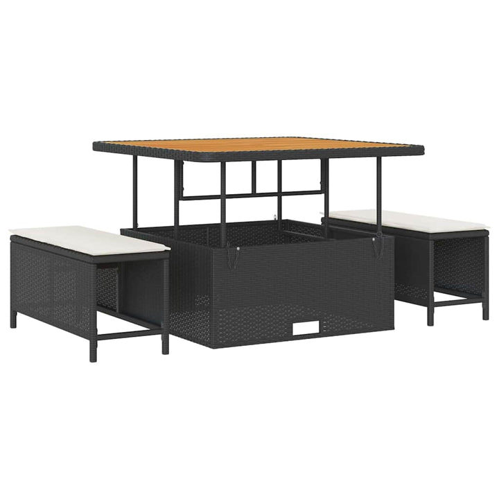 Havesofa Sæt 8 stk. Sort polyrattan