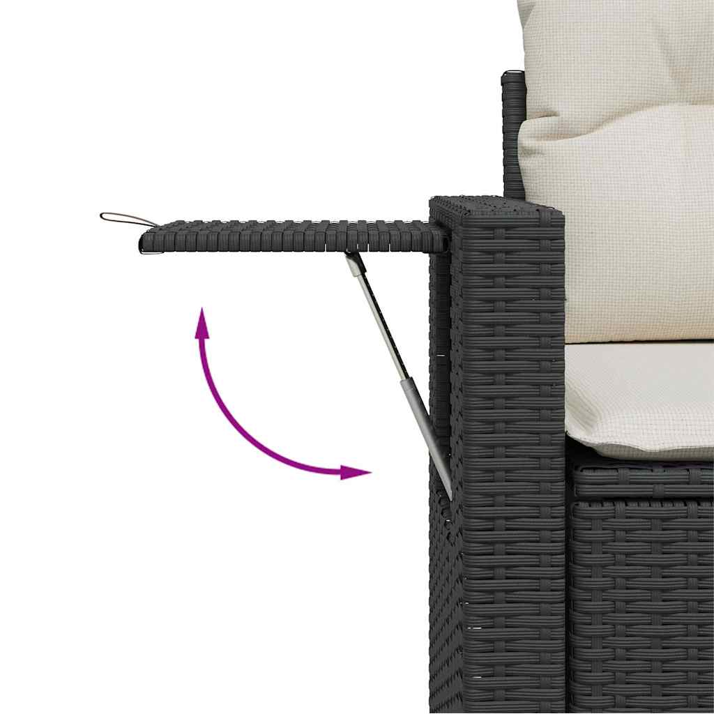 Havesofa Sæt 9 stk. Sort polyrattan