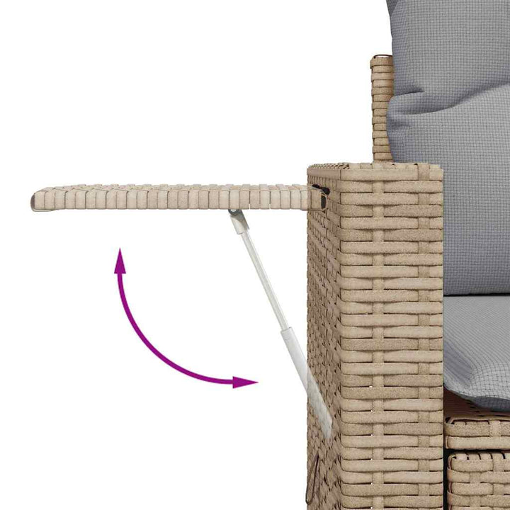Havesofa Sæt 9 pcs Beige polyrattan