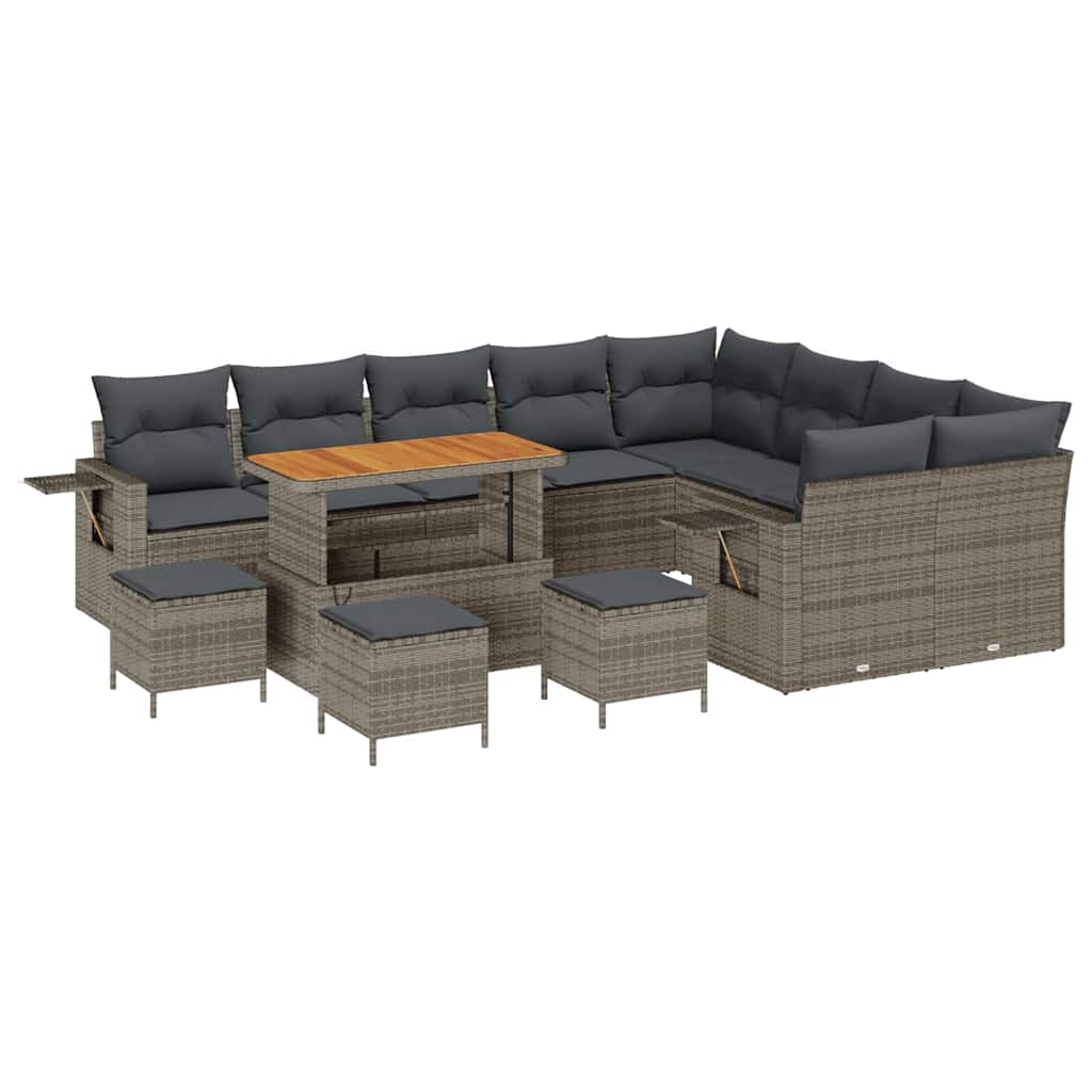 Havesofa Sæt 13 stk. Grå polyrattan