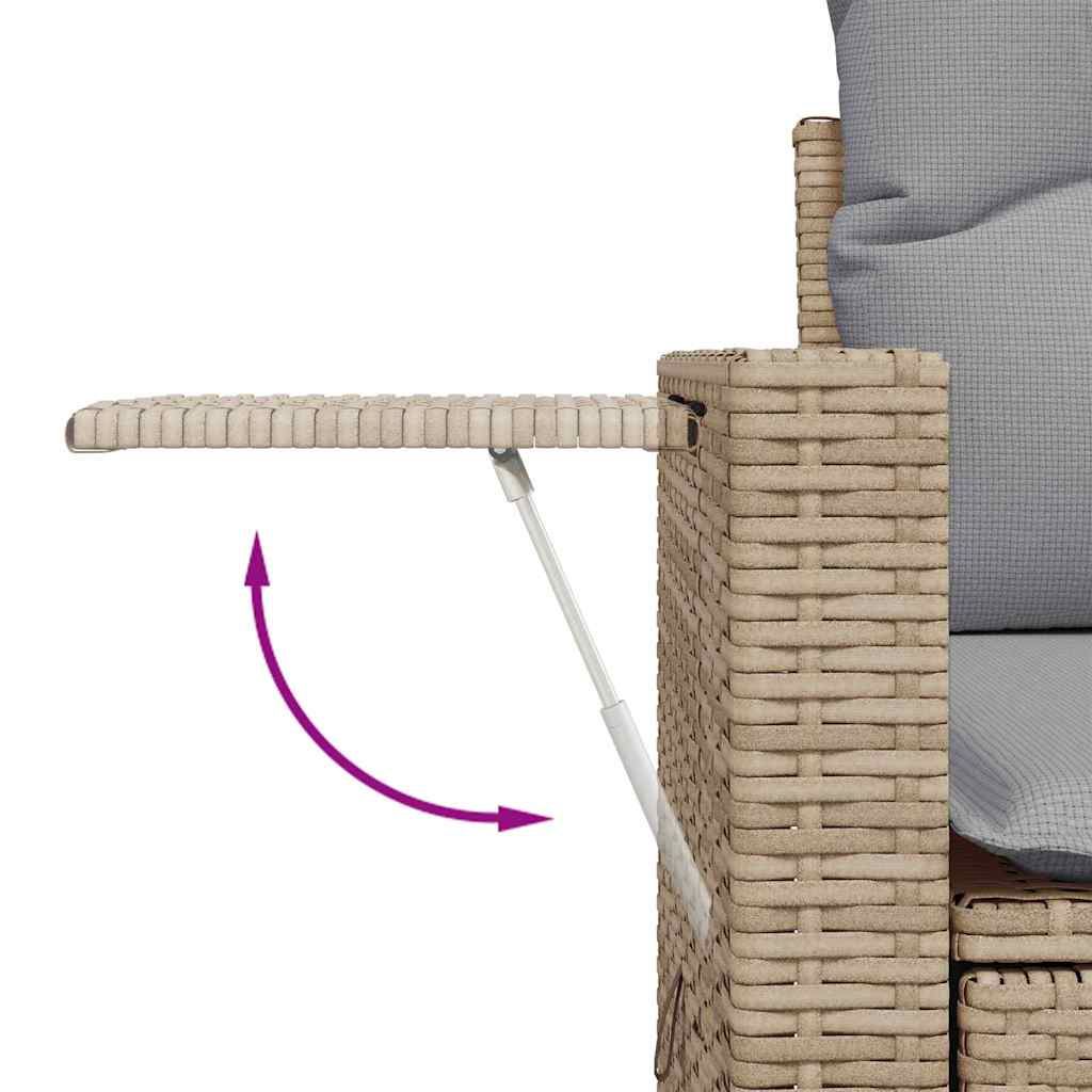 Havesofa Sæt 14 pcs Beige polyrattan