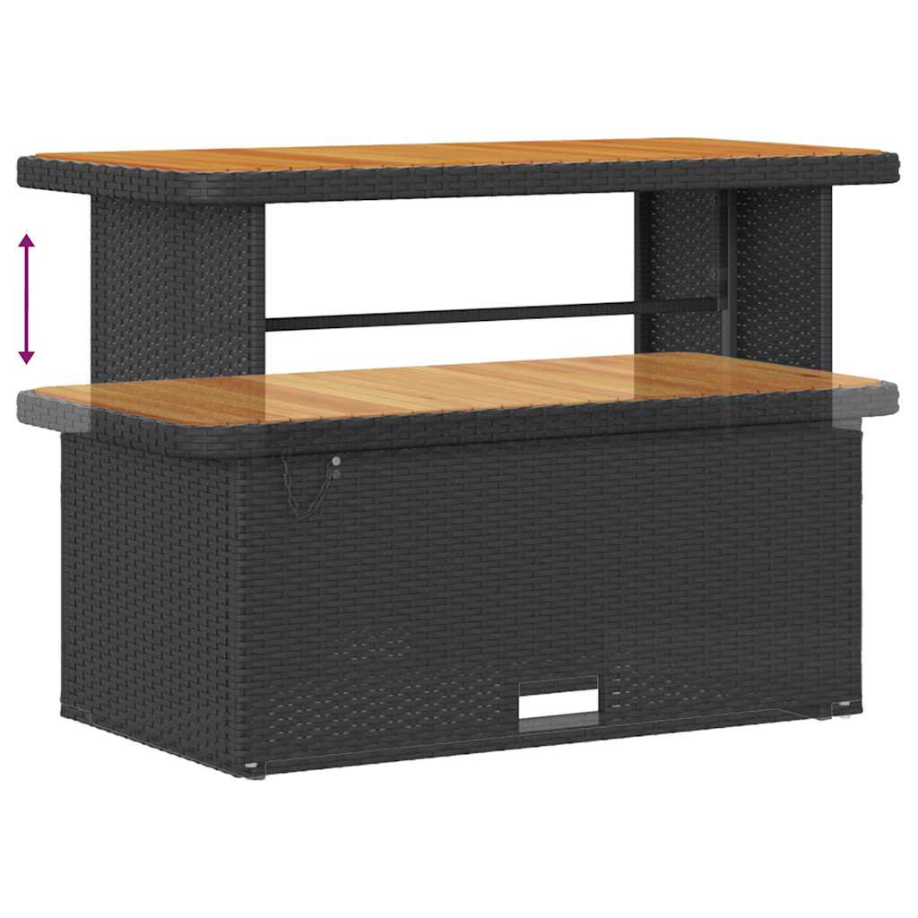 Havesofa Sæt 9 stk. Sort polyrattan