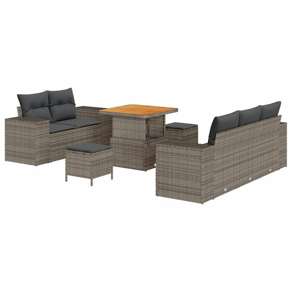 Havesofa Sæt 8 stk. Grå polyrattan