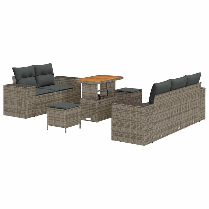 Havesofa Sæt 8 pcs Grå polyrattan