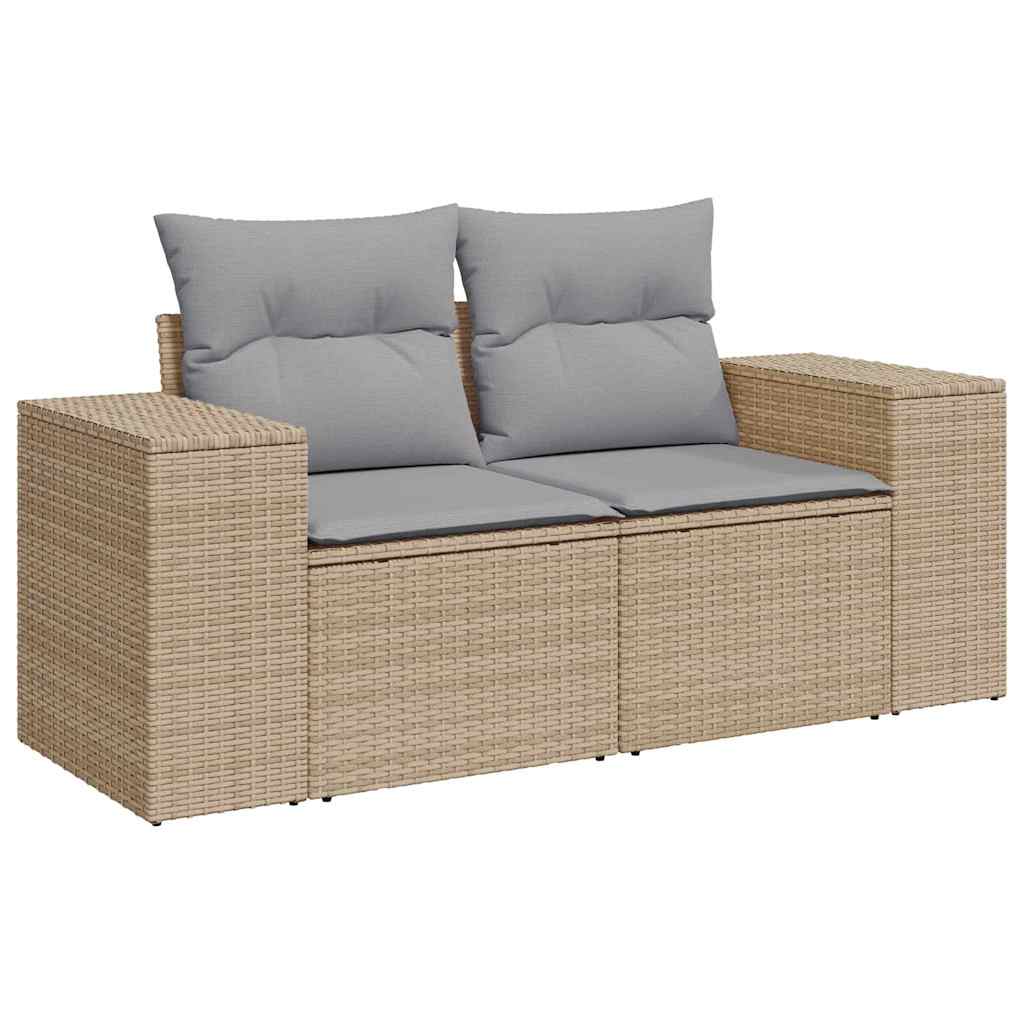 Havesofa Sæt 9 stk. Beige polyrattan