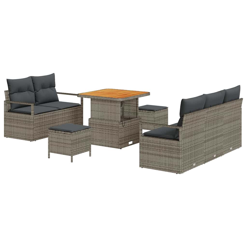 Havesofa Sæt 8 stk. Grå polyrattan