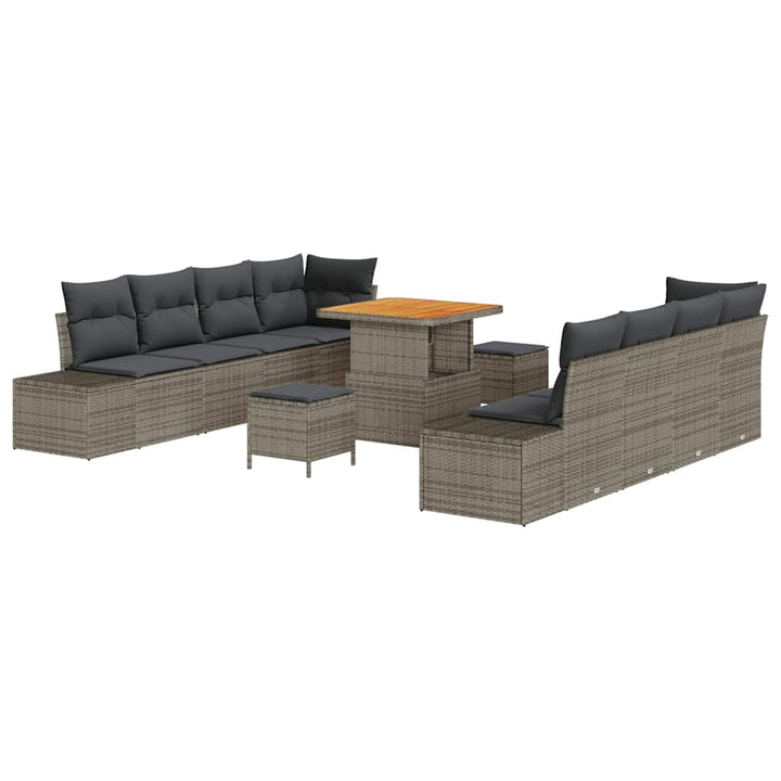 Havesofa Sæt 11 stk. Grå polyrattan