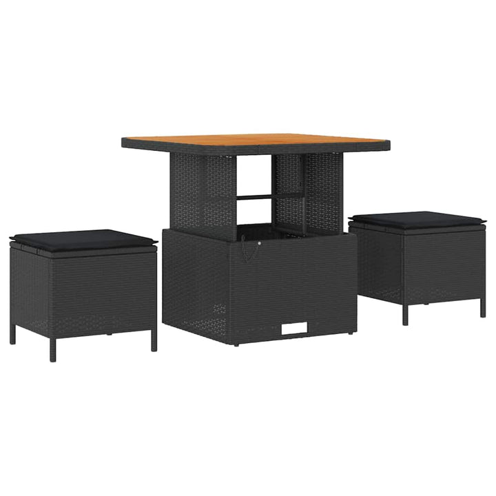 Havesofa Sæt 8 stk. Sort polyrattan