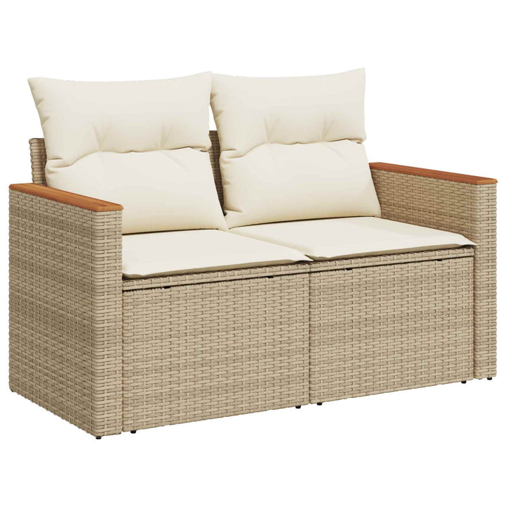 Havesofa Sæt 9 pcs Beige polyrattan