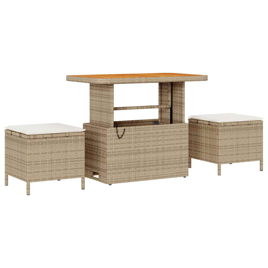 Havesofa Sæt 9 pcs Beige polyrattan