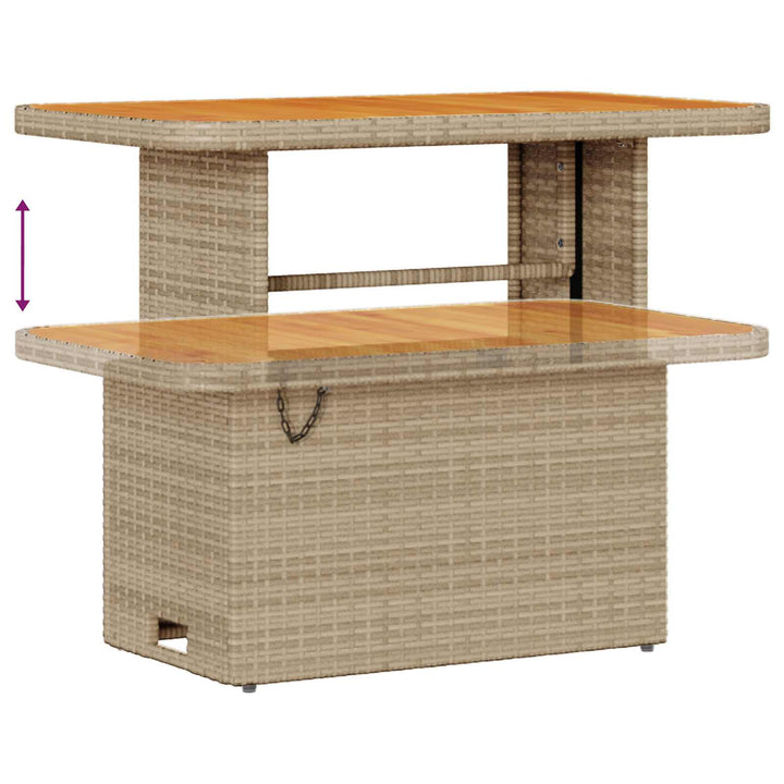 Havesofa Sæt 9 pcs Beige polyrattan