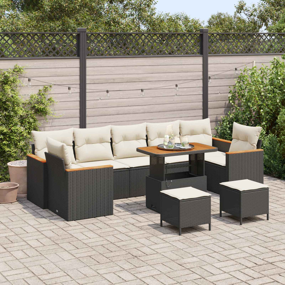 Havesofa Sæt Sort polyrattan
