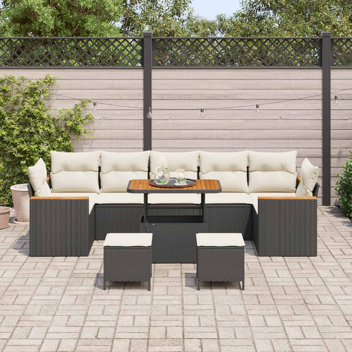Havesofa Sæt Sort polyrattan