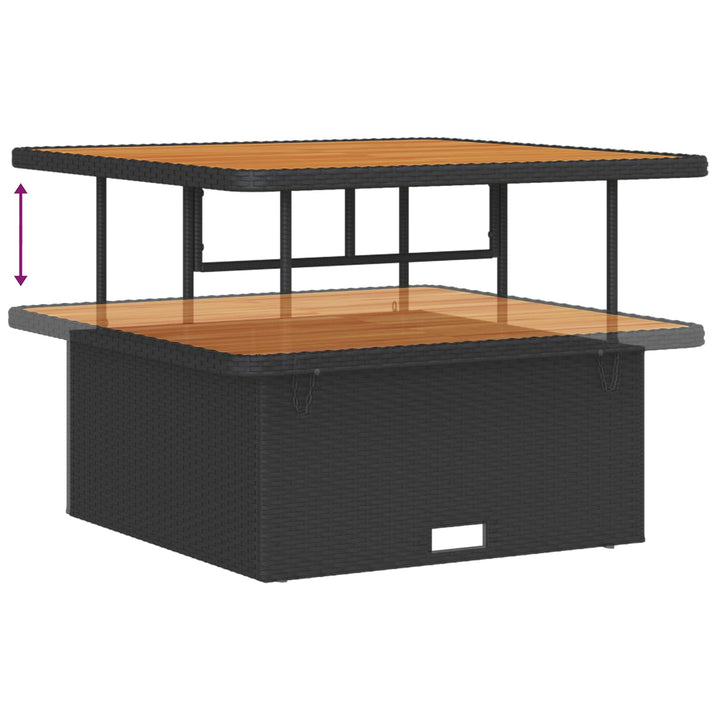 Havesofa Sæt 8 stk. Sort polyrattan