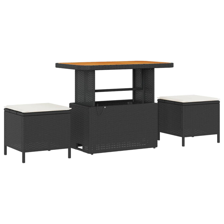 Havesofa Sæt 8 stk. Sort polyrattan