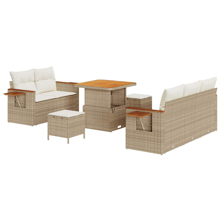 Havesofa Sæt 8 stk. Beige polyrattan