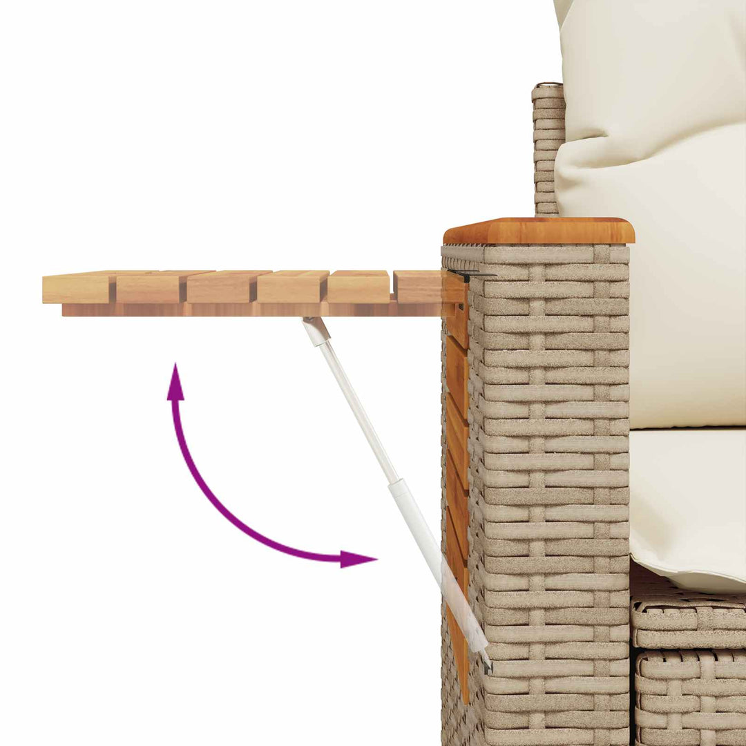 Havesofa Sæt 8 stk. Beige polyrattan